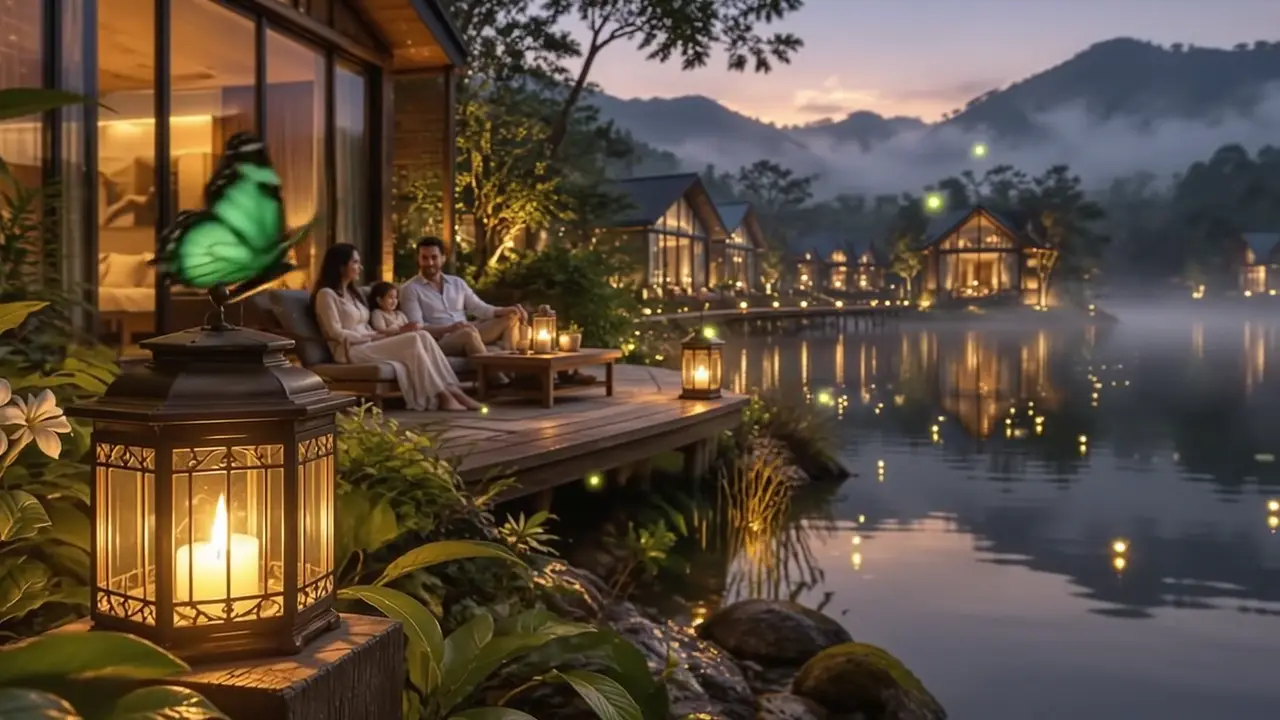 Lakeview Villas & Cottages landscape — cinematic concept